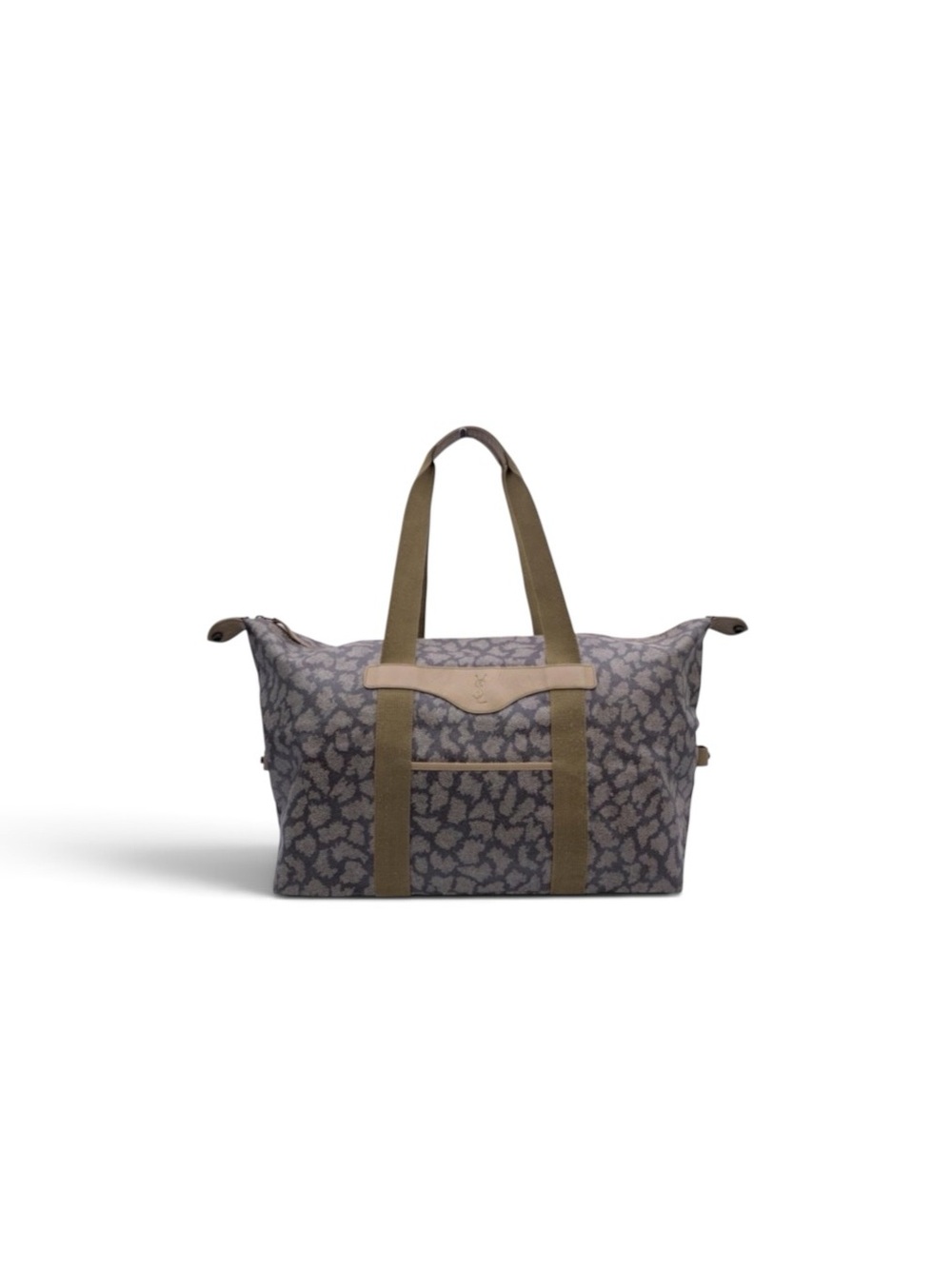 Yves Saint Laurent Vintage Giraffe Print Motif Canvas Weekender